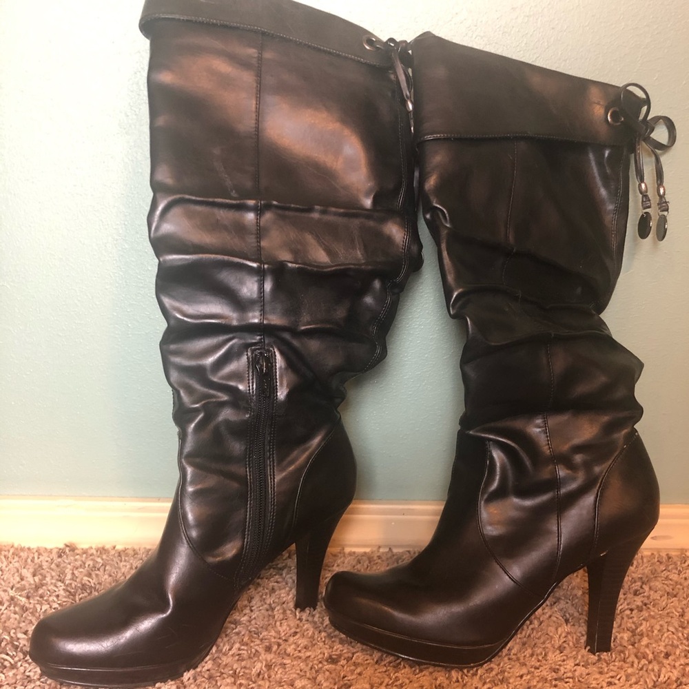 Rampage Black Knee High Boots